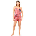 Women's Satin Nightwear Set – Floral Cami Top & Shorts | Lightweight Summer Sleepwear & Lounge Set for Women & Girls (Free Size - S to L)