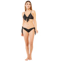 Women's Sexy Satin Bikini Set – Black Tie-Up Bralette & Side-Tie Bottoms | Two-Piece Lingerie & Swimwear Set for Women (Free Size – S to L)