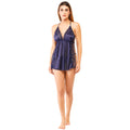 Women's Satin Babydoll Nightdress – Navy Blue Lingerie Sleepwear | Sexy Nightwear for Women & Honeymoon Gifting